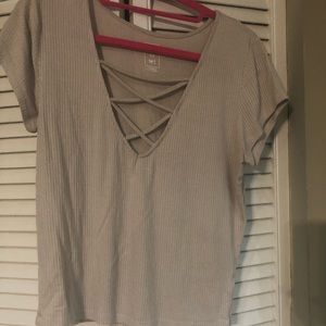 Cropped cut out blouse